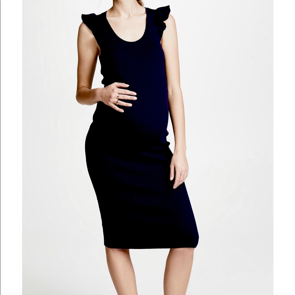HATCH COLLECTION black ribbed CHLOE dress